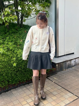 「アイテム（ヘアピン）」を使った、flowerさん（レディース・152cm）の秋コーディネート