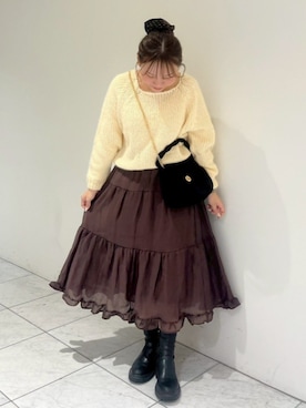 「アイテム（シュシュ）」を使った、flowerさん（レディース・153cm）の秋コーディネート