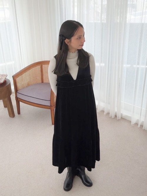 セール】チャーミングベロアワンピース（ワンピース）｜flower