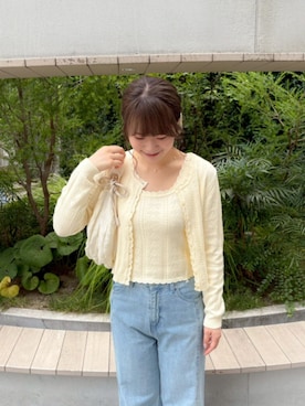 「ニットカーディガン」｜flowerさん（レディース・164cm）の秋コーディネート