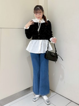 「flower（フラワー）のアイテム（バッグ）」を使った、flowerさん（レディース・161cm）の冬コーディネート