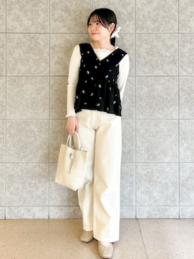 「flower（フラワー）のアイテム（トップス）」を使った、flowerさん（レディース・146cm）の春コーディネート