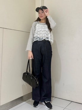 「アイテム（リング、ホワイト系）」を使った、flowerさん（レディース・161cm）の秋コーディネート