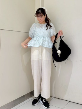 「アイテム（財布/小物、ホワイト系）」を使った、flowerさん（レディース・161cm）の夏コーディネート