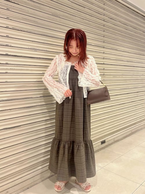 セール】チェックキャミワンピース（ワンピース）｜flower