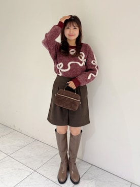 「アイテム（ノーカラーコート）」を使った、flowerさん（レディース・147cm）の秋コーディネート