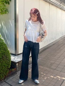 「アイテム（バレエシューズ）」を使った、flowerさん（レディース・152cm）の夏コーディネート