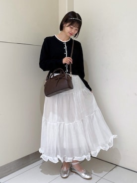 「フリルトップス」｜flowerさん（レディース・151cm）の秋コーディネート