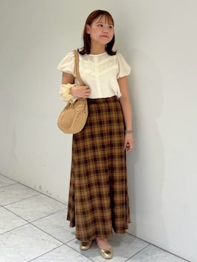 「アイテム（シュシュ）」を使った、flowerさん（レディース・153cm）の秋コーディネート