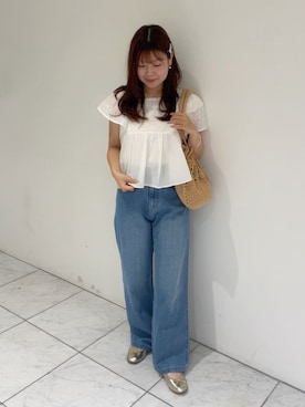「レースブラウス」｜flowerさん（レディース・147cm）の夏コーディネート