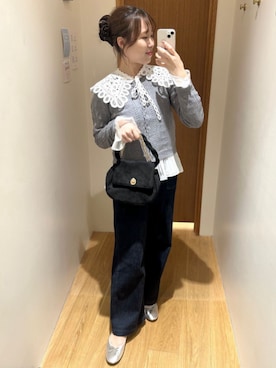 「アイテム（付け襟）」を使った、flowerさん（レディース・151cm）の秋コーディネート