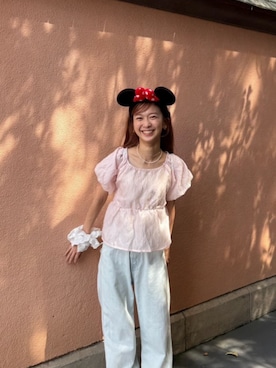 「バルーンスリーブ」｜flowerさん（レディース・154cm）の夏コーディネート