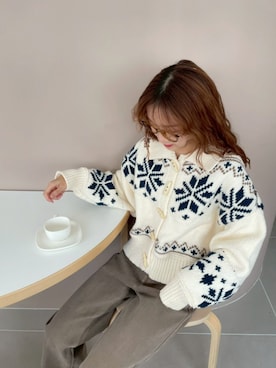 「アイテム（メガネ）」を使った、flowerさん（レディース・154cm）の秋コーディネート