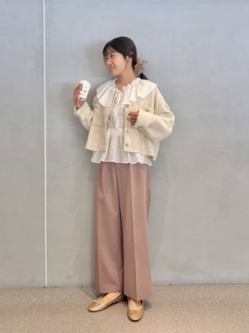 「アイテム（ヘアアクセサリー）」を使った、flowerさん（レディース・154cm）の秋コーディネート