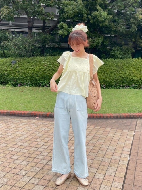 デニムベイカーパンツ（デニムパンツ）｜flower（フラワー）の