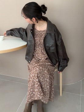 「アイテム（ブルゾン）」を使った、flowerさん（レディース・160cm）の秋コーディネート