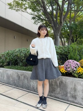 「アイテム（ノーカラーコート）」を使った、flowerさん（レディース・151cm）の秋コーディネート