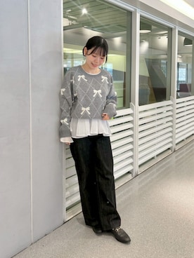 「アイテム（イヤーマフ）」を使った、flowerさん（レディース・146cm）の秋コーディネート