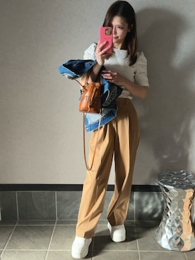 「綺麗めコーデ」｜「アイテム（デニムジャケット）」を使った、さやさん（レディース・158cm）の春コーディネート