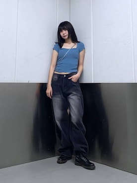 「BITTER CELLS（ビターセルズ）のアイテム」を使った、RANAさん（レディース・171cm）の春コーディネート