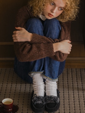 「アイテム（モカシン/デッキシューズ）」を使った、MINNETONKAONLINESHOPさん（レディース・160cm）の秋コーディネート