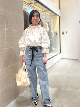 「アイテム（パンプス、イエロー系）」を使った、take3momさん（レディース・149cm）の秋コーディネート