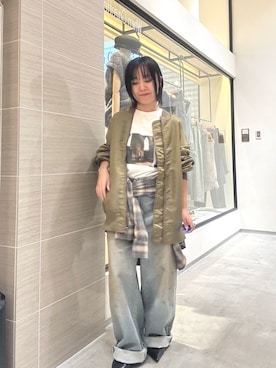 「アイテム（MA-1）」を使った、take3momさん（レディース・149cm）の秋コーディネート