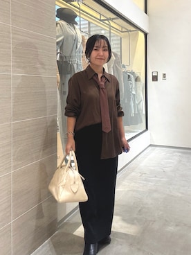 「アイテム（ネクタイ）」を使った、take3momさん（レディース・149cm）の秋コーディネート