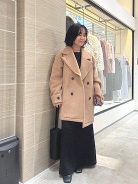 「アイテム（ピーコート）」を使った、take3momさん（レディース・149cm）の秋コーディネート