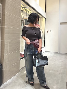 「THE PAUSE（ザ ポーズ）のアイテム」を使った、take3momさん（レディース・149cm）の春コーディネート