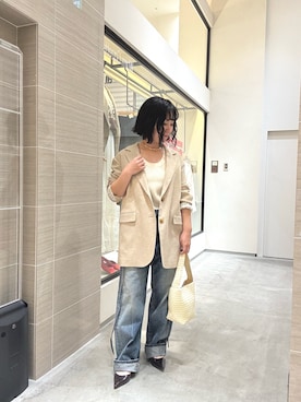 「THE PAUSE（ザ ポーズ）のアイテム」を使った、take3momさん（レディース・149cm）の春コーディネート