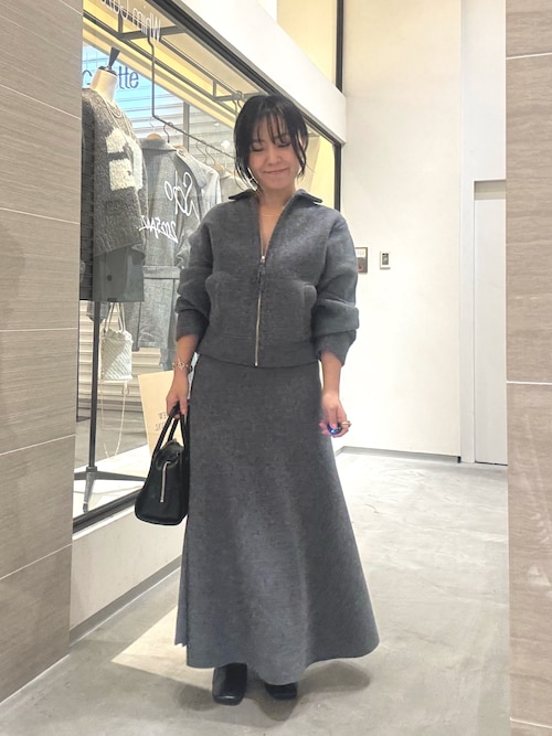 ウィムガゼットスカート　グレー ニットフレアスカート（スカート）｜Whim Gazette（ウィム