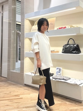 「Whim Gazette（ウィムガゼット）のアイテム（トップス）」を使った、take3momさん（レディース・149cm）の夏コーディネート