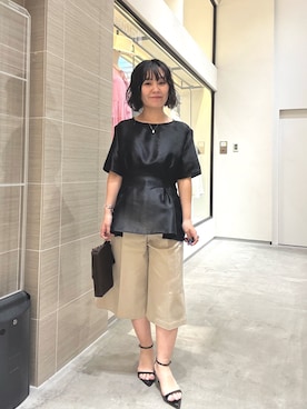 「THE PAUSE（ザ ポーズ）のアイテム」を使った、take3momさん（レディース・149cm）の春コーディネート