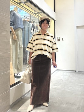 「アイテム（デニムスカート）」を使った、take3momさん（レディース・149cm）の秋コーディネート