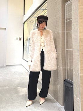 「アイテム（キャスケット）」を使った、take3momさん（レディース・149cm）の秋コーディネート