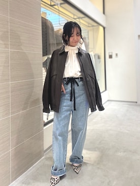 「アイテム（パンプス、イエロー系）」を使った、take3momさん（レディース・149cm）の秋コーディネート