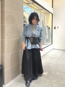 「アイテム（ボディバッグ/ウエストポーチ）」を使った、take3momさん（レディース・149cm）の冬コーディネート