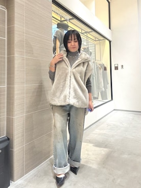 「アイテム（その他アウター、グレー系）」を使った、take3momさん（レディース・149cm）の秋コーディネート