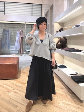 「アイテム（キャスケット）」を使った、take3momさん（レディース・149cm）の秋コーディネート