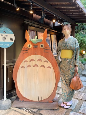 「着物」｜「アイテム（ハンドバッグ）」を使った、MMさん（レディース・165cm）の秋コーディネート