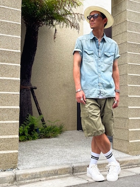「MSML（エムエスエムエル）のアイテム」を使った、TANAKA (GARDEN CREW)さん（メンズ・173cm）の夏コーディネート
