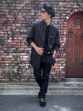 「羽織り」｜「アイテム（ハンチング/ベレー帽）」を使った、TANAKA (GARDEN CREW)さん（メンズ・173cm）の夏コーディネート