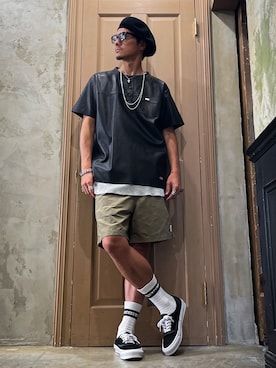 「MSML（エムエスエムエル）のアイテム（アクセサリー）」を使った、TANAKA (GARDEN CREW)さん（メンズ・173cm）の夏コーディネート