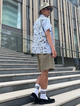 「MSML（エムエスエムエル）のアイテム」を使った、TANAKA (GARDEN CREW)さん（メンズ・173cm）の夏コーディネート
