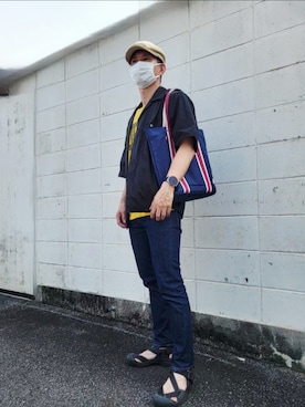 「アイテム（ハンチング/ベレー帽）」を使った、mandreamさん（メンズ・170cm）の夏コーディネート
