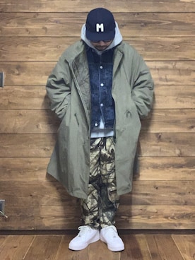 「Gジャン」｜「アイテム（モッズコート）」を使った、ISOPさん（メンズ・170cm）の冬コーディネート