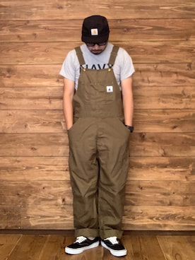 「CAPTAIN STAG（キャプテンスタッグ）のアイテム（サロペット/オーバーオール）」を使った、ISOPさん（メンズ・170cm）の夏コーディネート