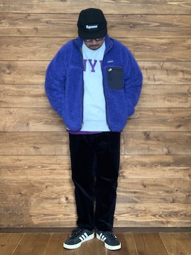 「patagonia」｜「アイテム（スウェット）」を使った、ISOPさん（メンズ・170cm）の冬コーディネート