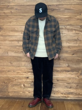 「PENDLETON（ペンドルトン）のアイテム（ジャケット/アウター）」を使った、ISOPさん（メンズ・170cm）の冬コーディネート